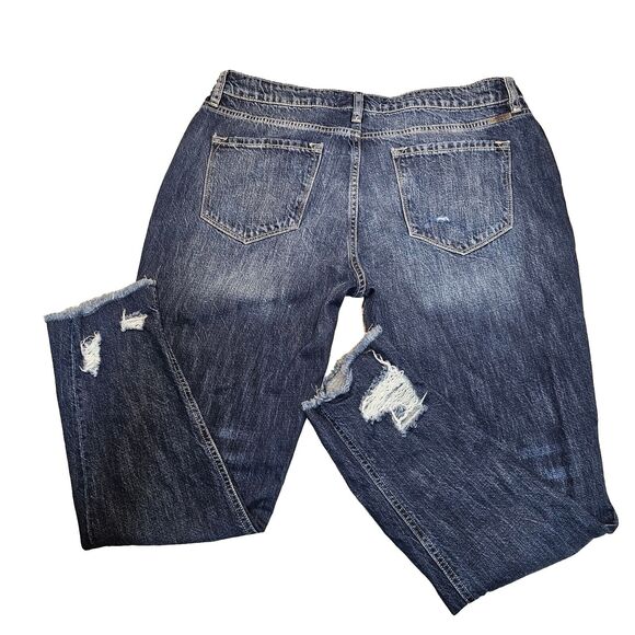 KanCan Jeans 13x30 Mount Pleasant High Rise Boyfriend Stretch Whiskered Raw Hem - Picture 3 of 13